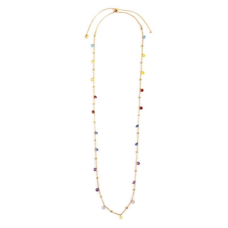 Collana Marlù donna Cristalli colorati e sfere 90cm