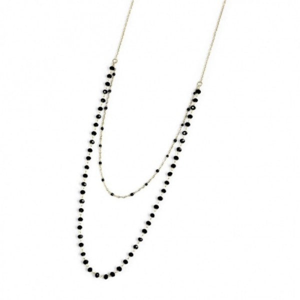 Collana Marlù Donna Cristalli Neri Oro