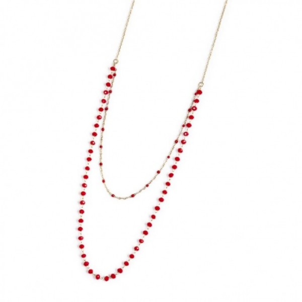 Collana Marlù Donna Cristalli Rossi Oro