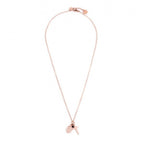 Collana Marlù donna pendente Croce e Madonna PVD Rosè