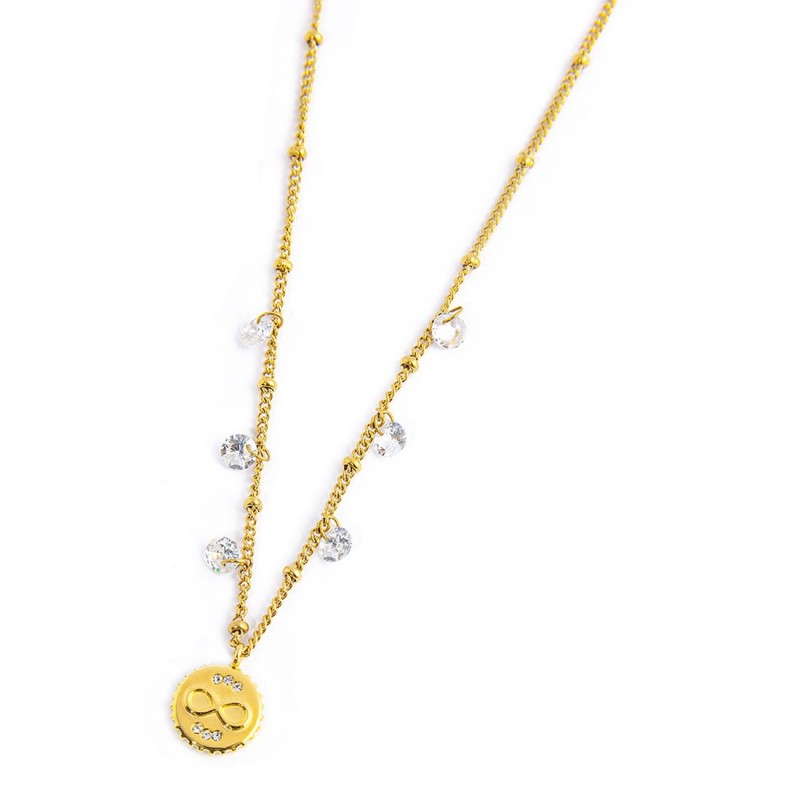 Collana Marlù donna con infinito e cristalli pendenti