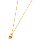 Collana Marlù donna con lucchetto pendente con cuore e cristalli rossi