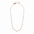 Collana Marlù Donna ROSE' CON CRISTALLI BIANCHI E SFERE