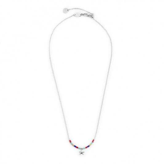 COLLANA MARLU' DONNA STELLA MARINA PENDENTE E MIYUKI MULTICOLORE ACCIAIO