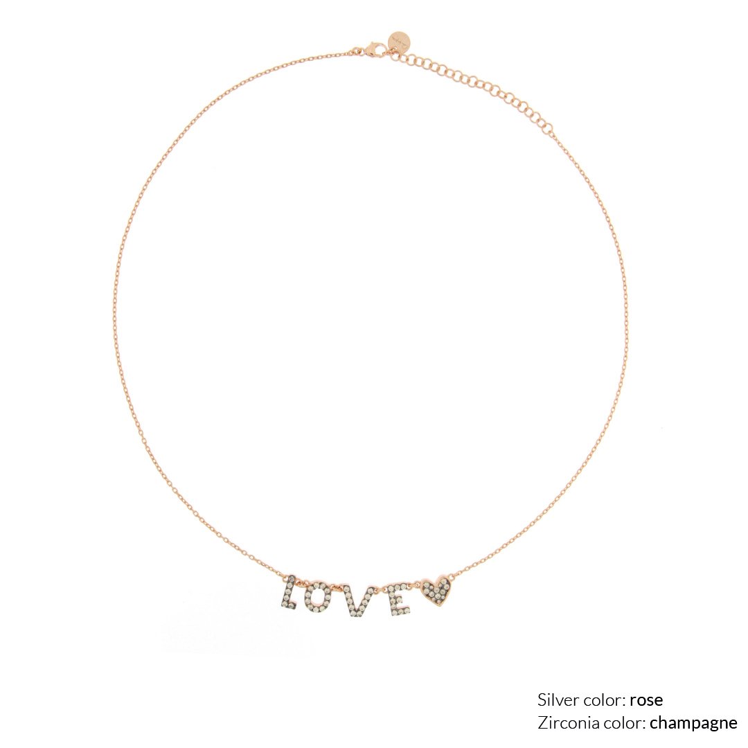 Collana Rue des Mille Love con zirconi