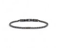 BRACCIALE UOMO MARLÙ TENNIS CRISTALLI NERI 3MM E PLACCA CON CRISTALLO NERO PVD NERO