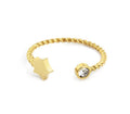 ANELLO MARLÙ DONNA FALANGINA CON STELLA E CRISTALLO BIANCO PVD ORO