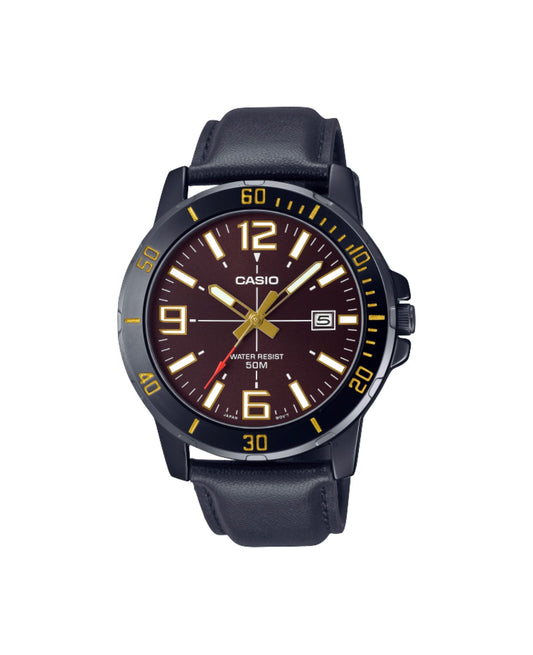 Orologio Casio uomo pelle Nero