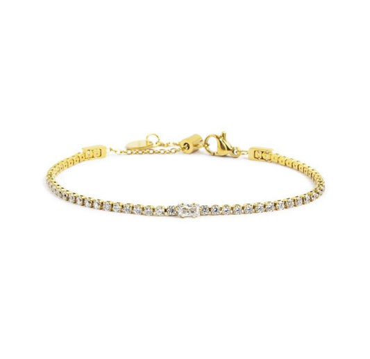 Bracciale tennis Marlù 2mm pvd oro