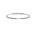 BRACCIALE UOMO MARLÙ TENNIS CRISTALLI NERI 2MM E PLACCA CON CRISTALLO NERO ACCIAIO