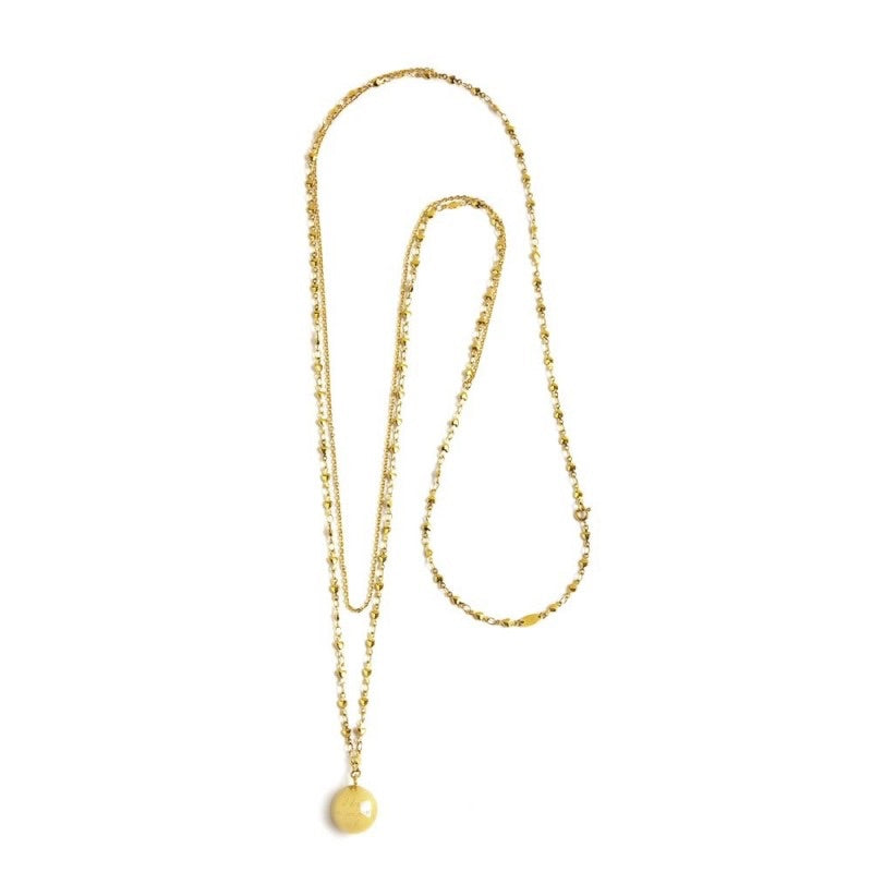Collana Marlù CHIAMA ANGELI CON DOPPIA CATENA PVD ORO