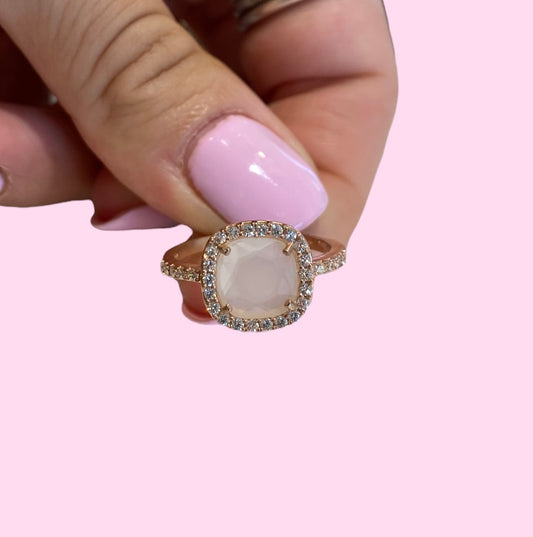 Anello Marcello Pane donna Quarzo Bianco e zirconi