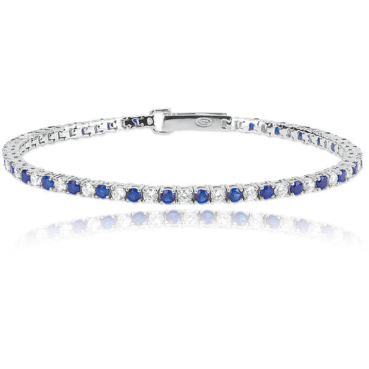 Bracciale Mabina Tennis con pietre blu