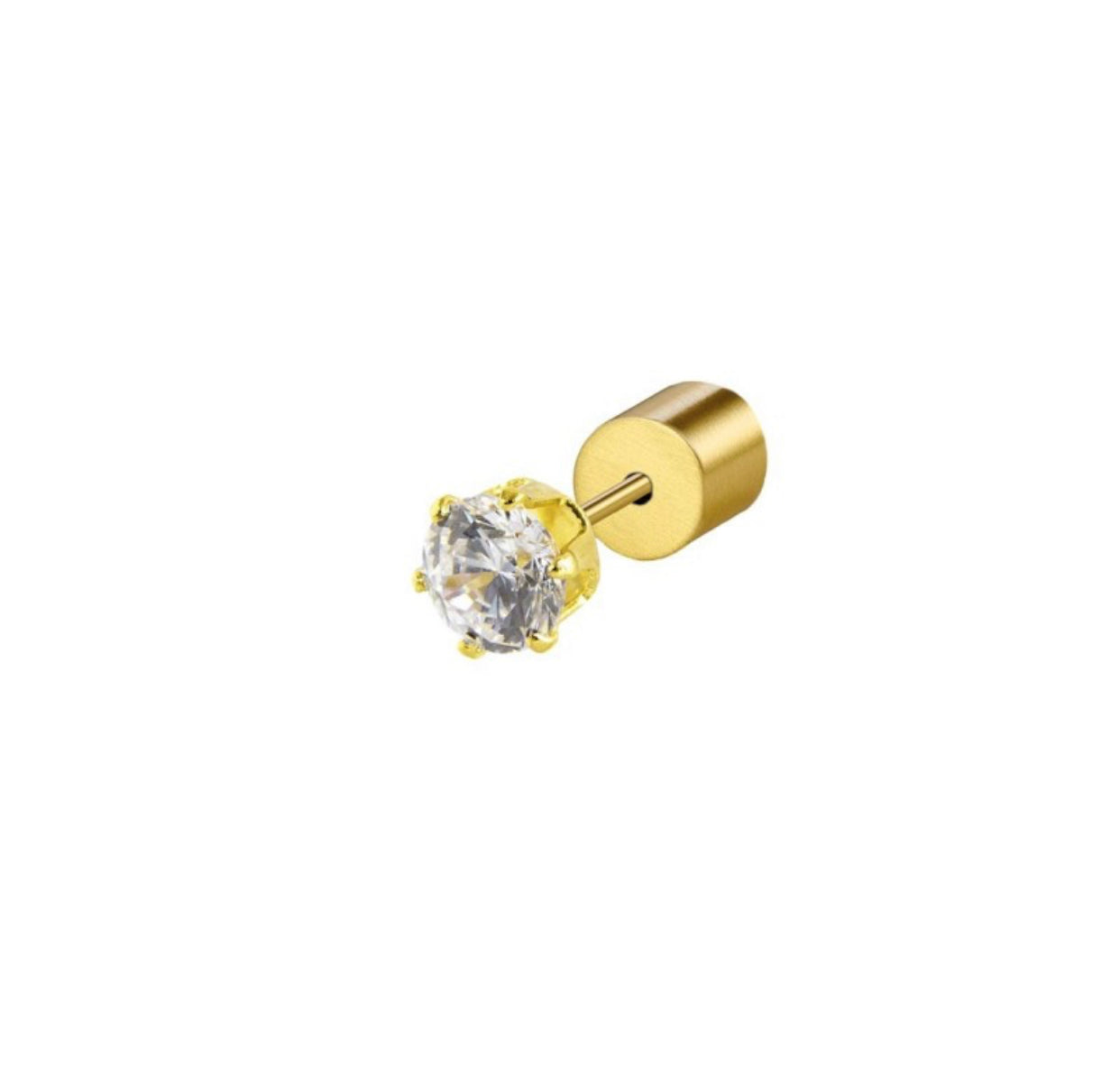 Mono orecchino  Marlù zircone pvd oro 4mm