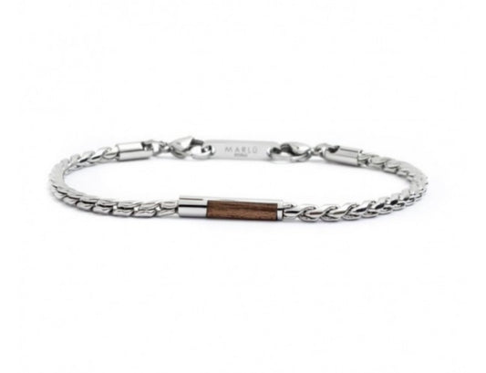 BRACCIALE UOMO MARLÙ CATENA CORDA CANNETTA LEGNO