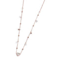 COLLANA MARLÙ CUORE MADREPERLA PENDENTE EMATITE E CRISTALLI PVD ROSE'