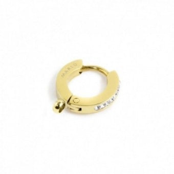 MONO ORECCHINO CERCHIO MARLÙ PVD ORO 11MM CRISTALLI ANELLO PER CHARM