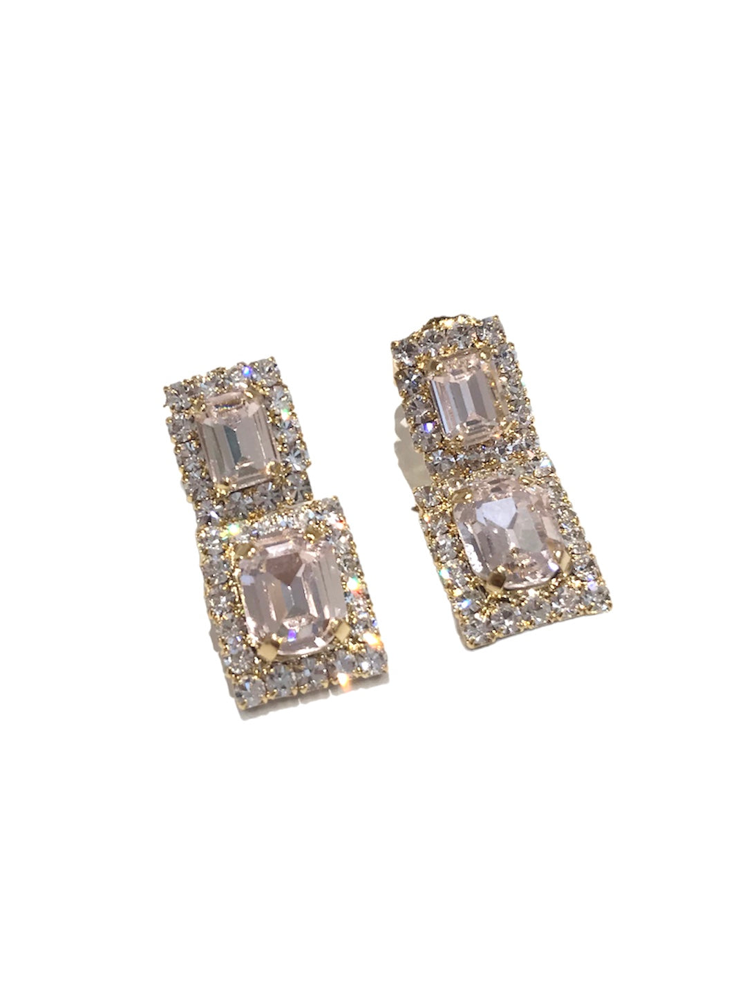 Orecchini Diamond Accessori Square Rosa Cipria