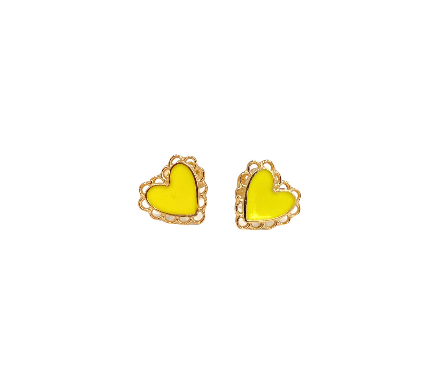 Orecchini Vivian gold tiny yellow heart