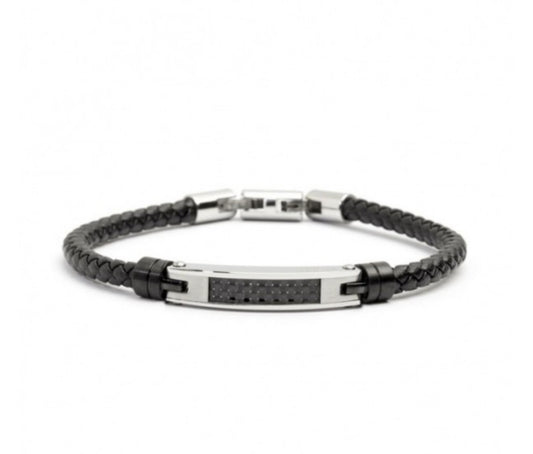 Bracciale Marlù uomo TARGA ACCIAIO NERO E SMALTO