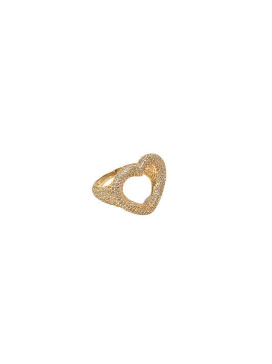 Anello Rocce sagoma cuore Gold 17mm