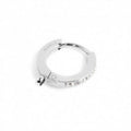 MONO ORECCHINO CERCHIO MARLÙ ACCIAIO 14MM CRISTALLI E ANELLO PER CHARM