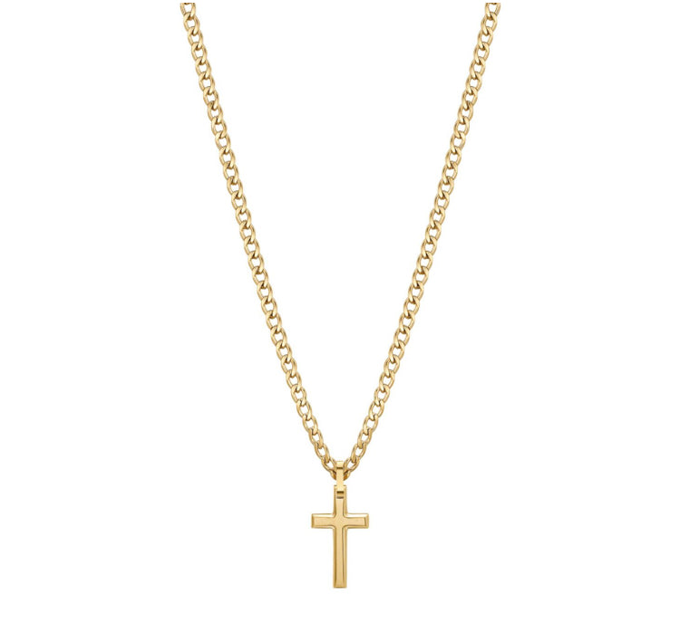 Collana Brosway uomo INK Croce gold