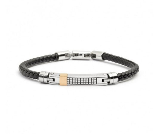Bracciale Marlù uomo INSERTI ACCIAIO ROSE' SMALTO