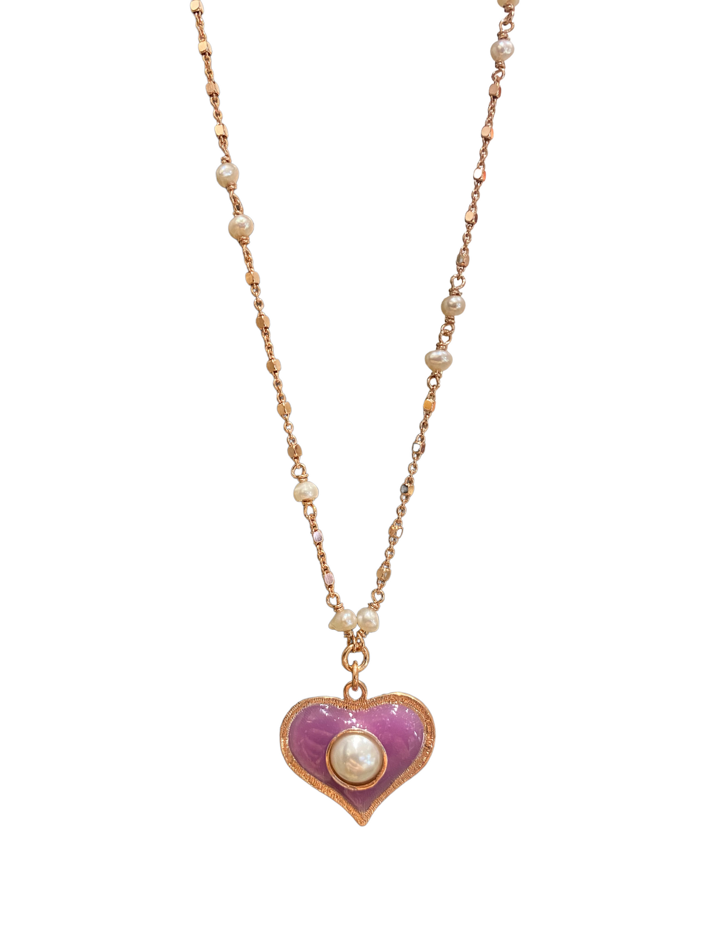 Collana Sacramore Lilac Heart and Pearl