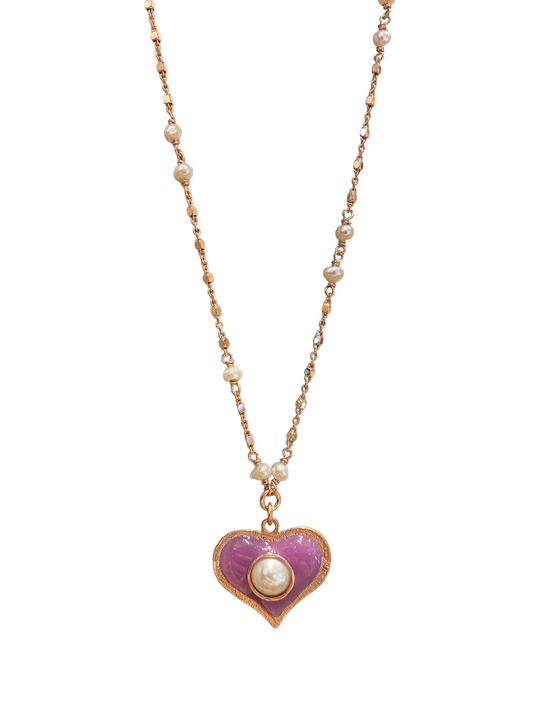 Collana Sacramore Lilac Heart and Pearl