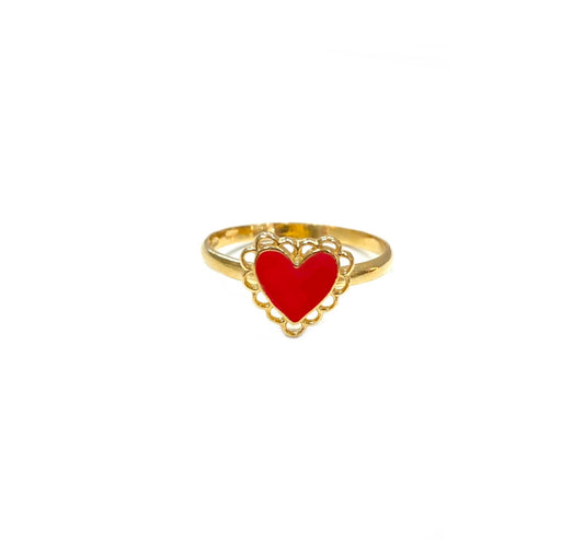 Heart gold ring Vivian