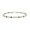Bracciale Marlù uomo pietra bianca marrone e acciaio