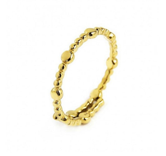 ANELLO DONNA MARLÙ TRAMA PUNTINATO MISTO PVD ORO