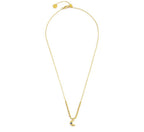 Collana Marlù donna LUNA PENDENTE CON ZIRCONE BLU ED EMATITE SFACCETTATA PVD ORO