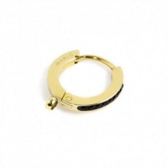 MONO ORECCHINO CERCHIO MARLÙ PVD ORO 14MM CRISTALLI E ANELLO PER CHARM