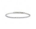 BRACCIALE UOMO MARLÙ TENNIS CRISTALLI BIANCHI 3MM E PLACCA CON CRISTALLO BIANCO ACCIAIO