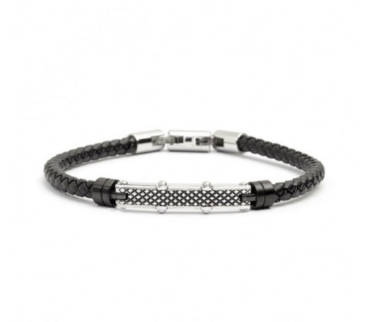 Bracciale Marlù uomo INSERTI IP ROSE' E SMALTO NERO