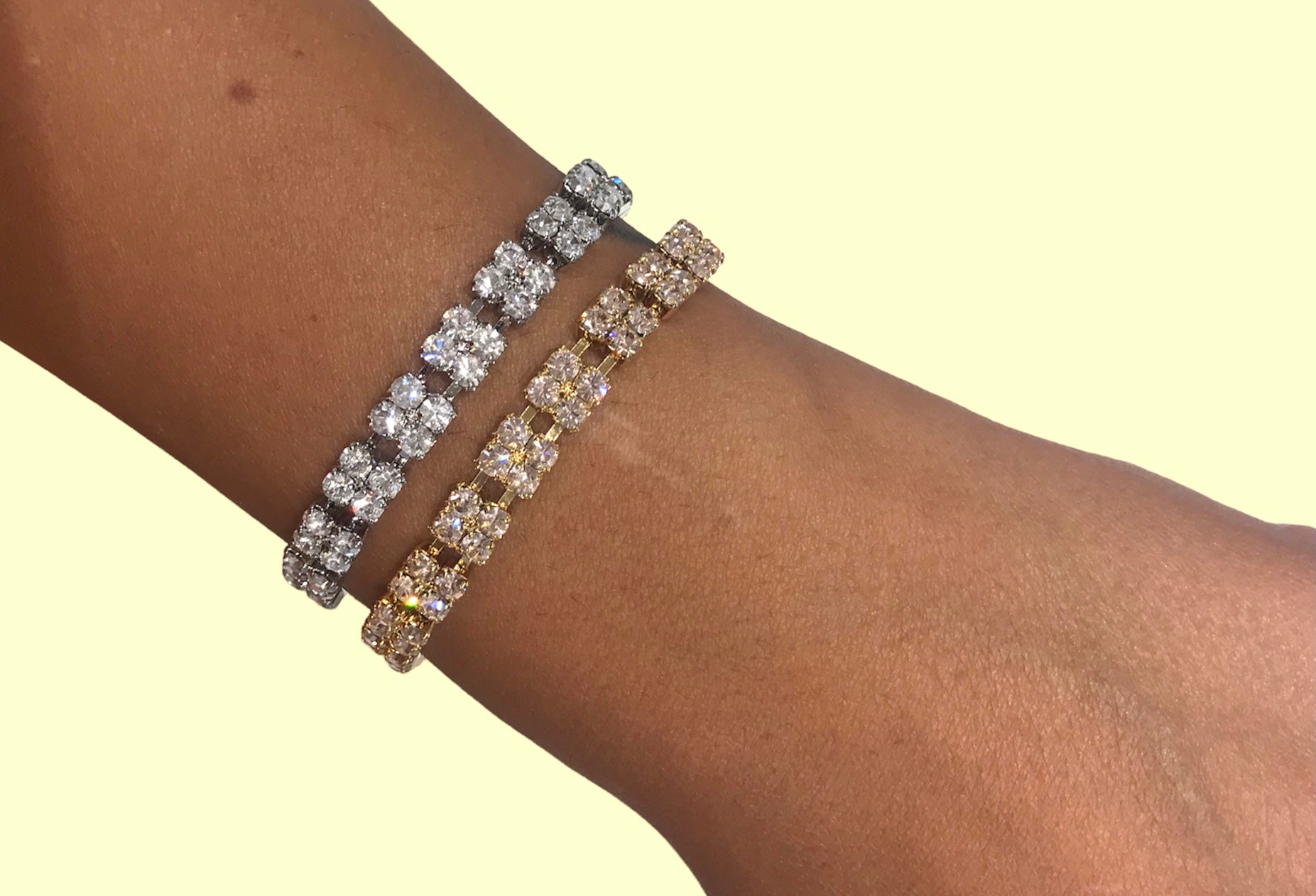 Bracciale donna Diamond Accessori Strass Scacchi Gold