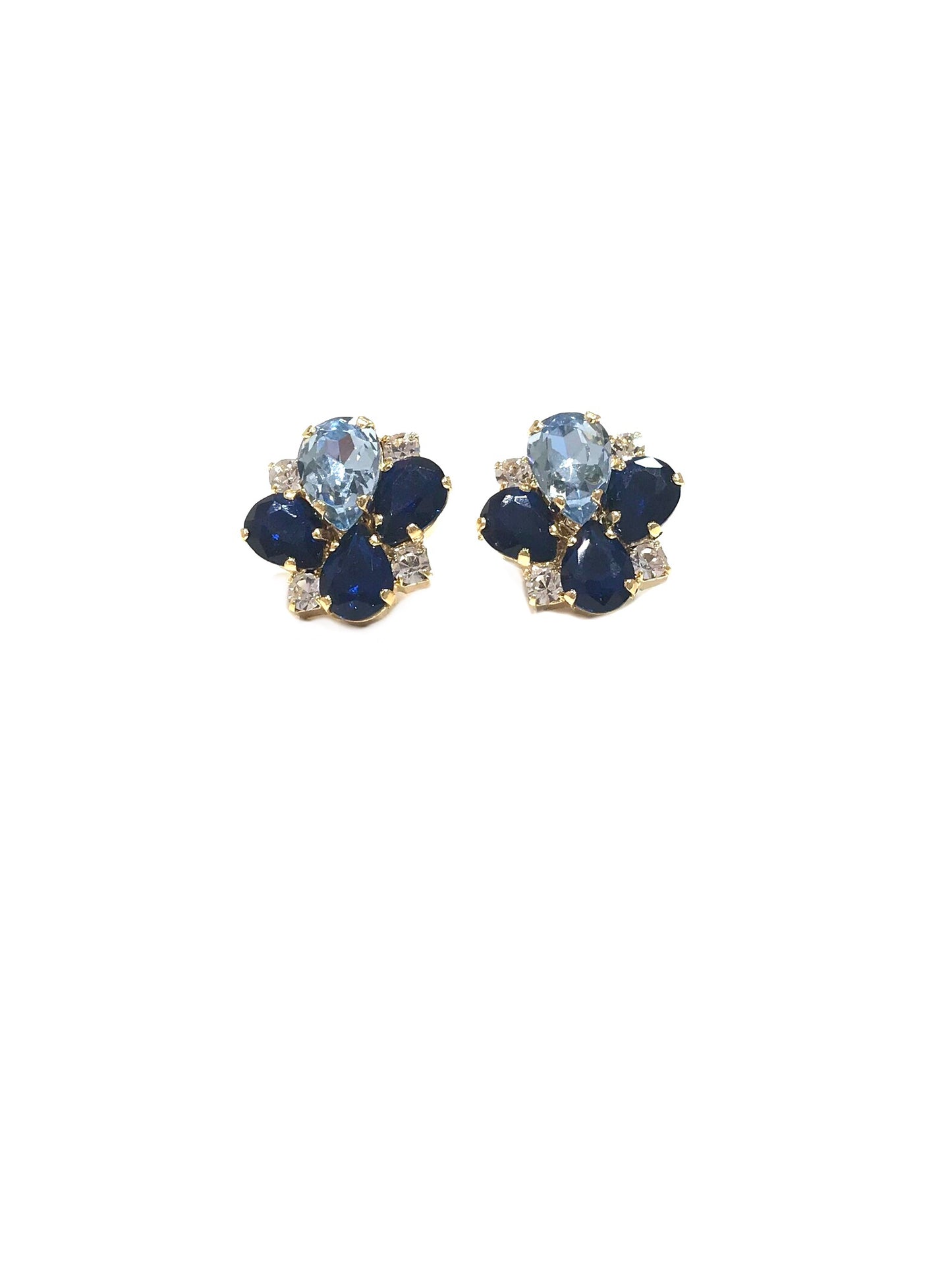 Orecchini Diamond Accessori Flower Blu