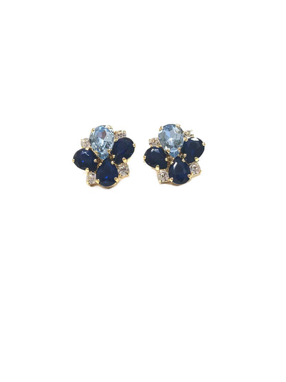 Orecchini Diamond Accessori Flower Blu