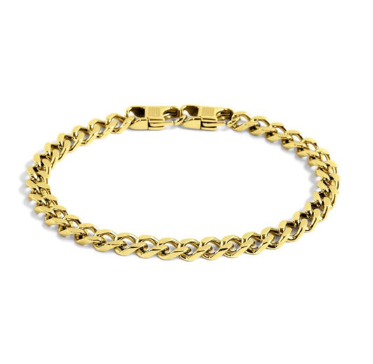 BRACCIALE MARLÙ CATENA GRUMETTA 6MM PVD ORO