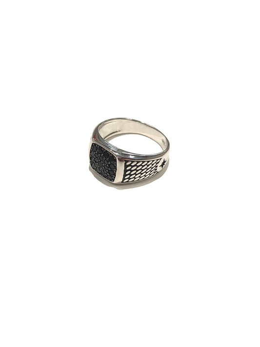 Anello Rocce Uomo Black square