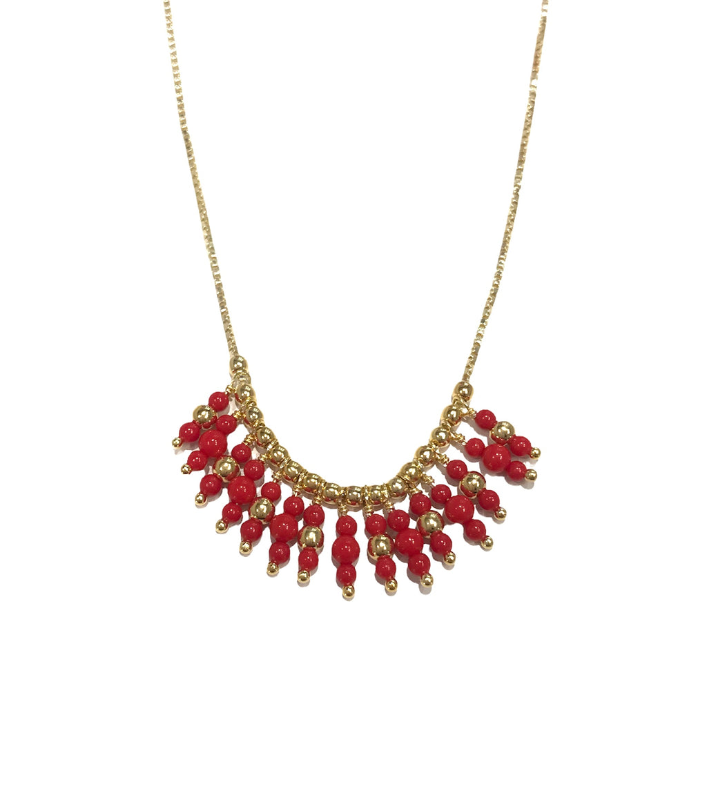 Collana donna Alisia pietre corallo pendenti