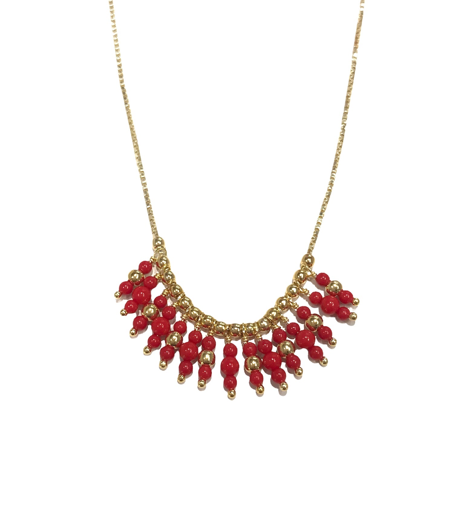 Collana donna Alisia pietre corallo pendenti
