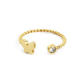 ANELLO MARLÙ DONNA FALANGINA CON FARFALLA E CRISTALLO BIANCO PVD ORO