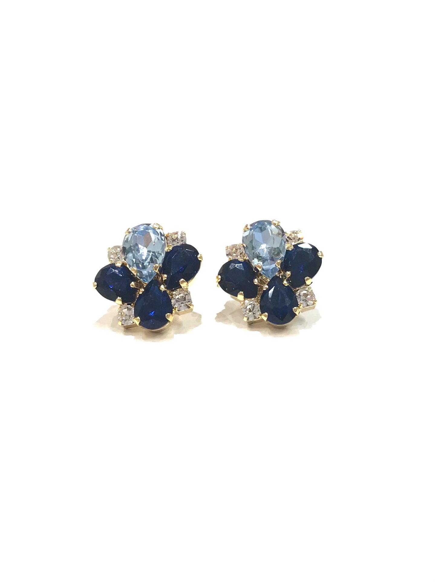 Orecchini Diamond Accessori Flower Blu