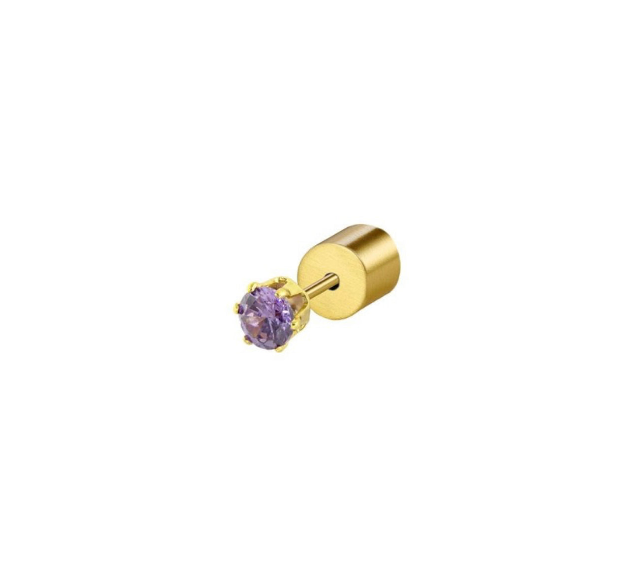 Mono orecchino  Marlù zircone pvd oro 3mm