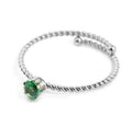 ANELLO MARLÙ DONNA CON CRISTALLO VERDE 4 MM ACCIAIO