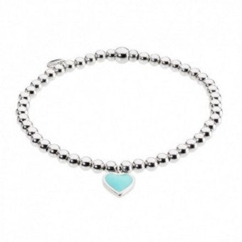 Bracciale elastico con sfere e cuore smaltato Marlù donna