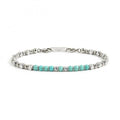 Bracciale Marlù uomo acciaio pietre ematite e turchese